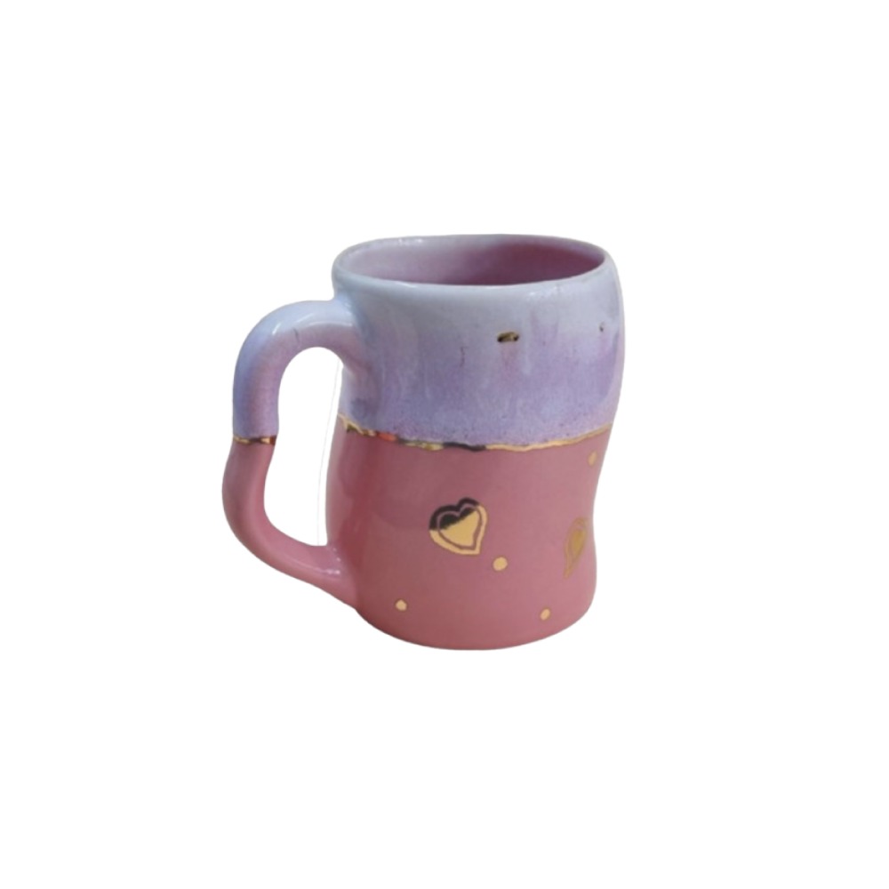 bakeandsoil) pink wave cup