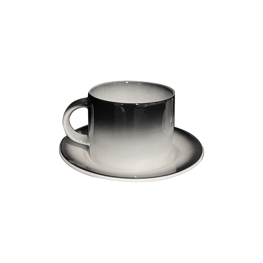 poy ceramics) gradient mug/plate (black)
