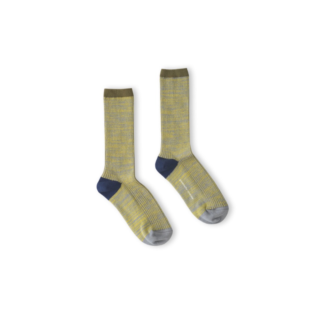 goodmother syndrome) 211 Multicolored Melange Textured socks,Grey/Yellow